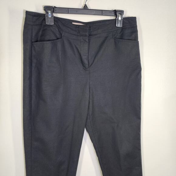 Fabulously Slimming By Chico’s Womens Cropped Pants Size 1 Medium 8 Black Ankle - Picture 4 of 10